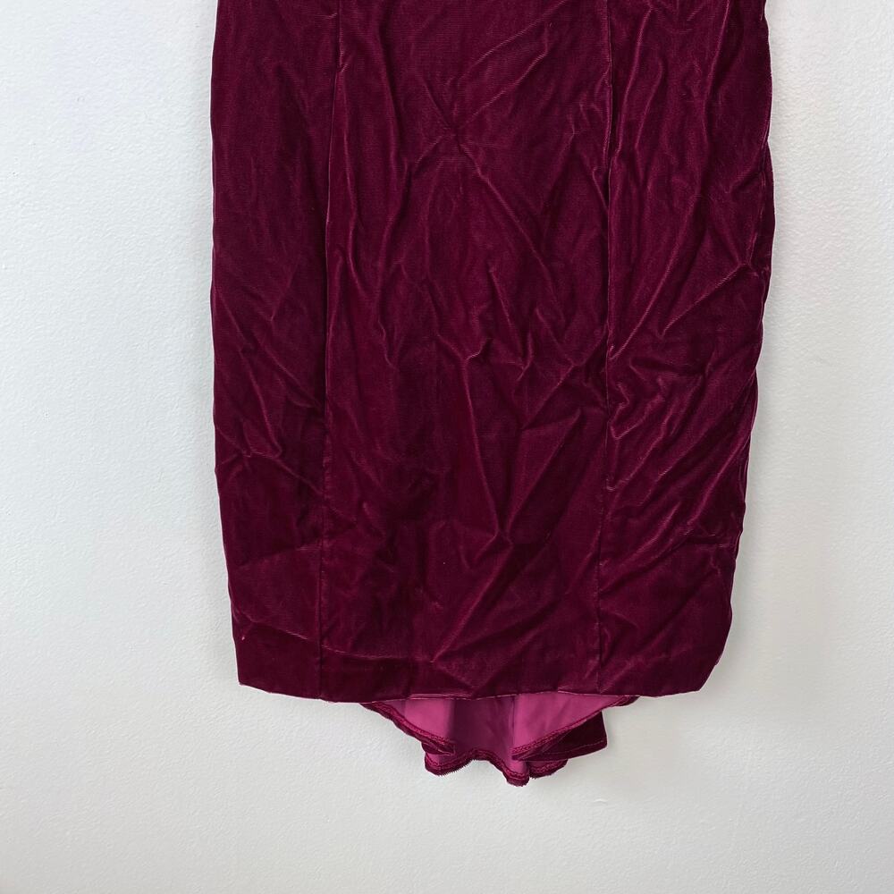 Vintage 90s Velvet Dress Steppin' Out Mini Burgundy Wine Whimsygoth Party Size 5 - Picture 3 of 7